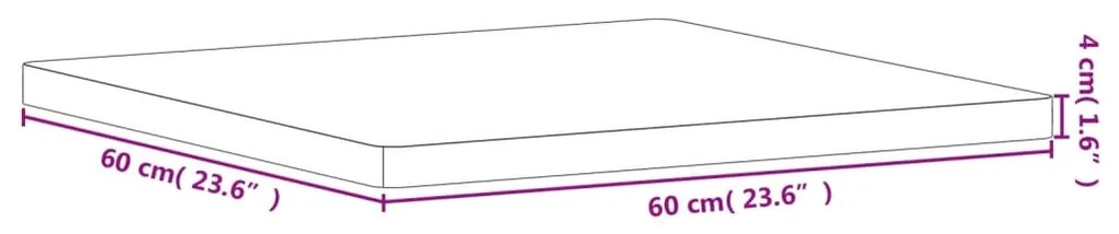 Επιφάνεια Τραπεζιού Τετράγωνη 60x60x4 εκ. Μασίφ Ξύλο Οξιάς - Καφέ