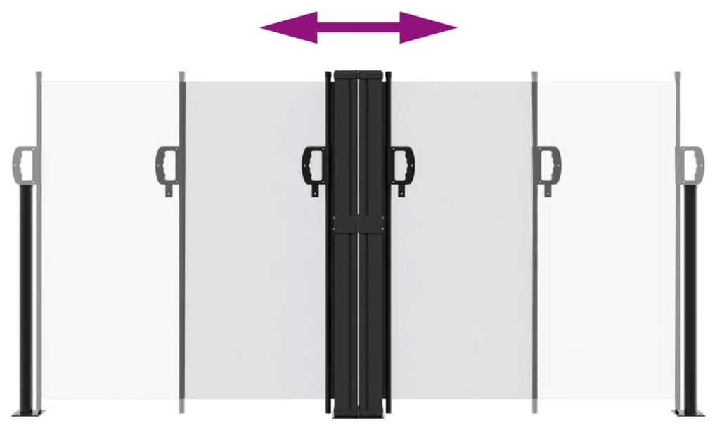 vidaXL Σκίαστρο Πλαϊνό Συρόμενο Λευκό 120 x 1200 εκ.