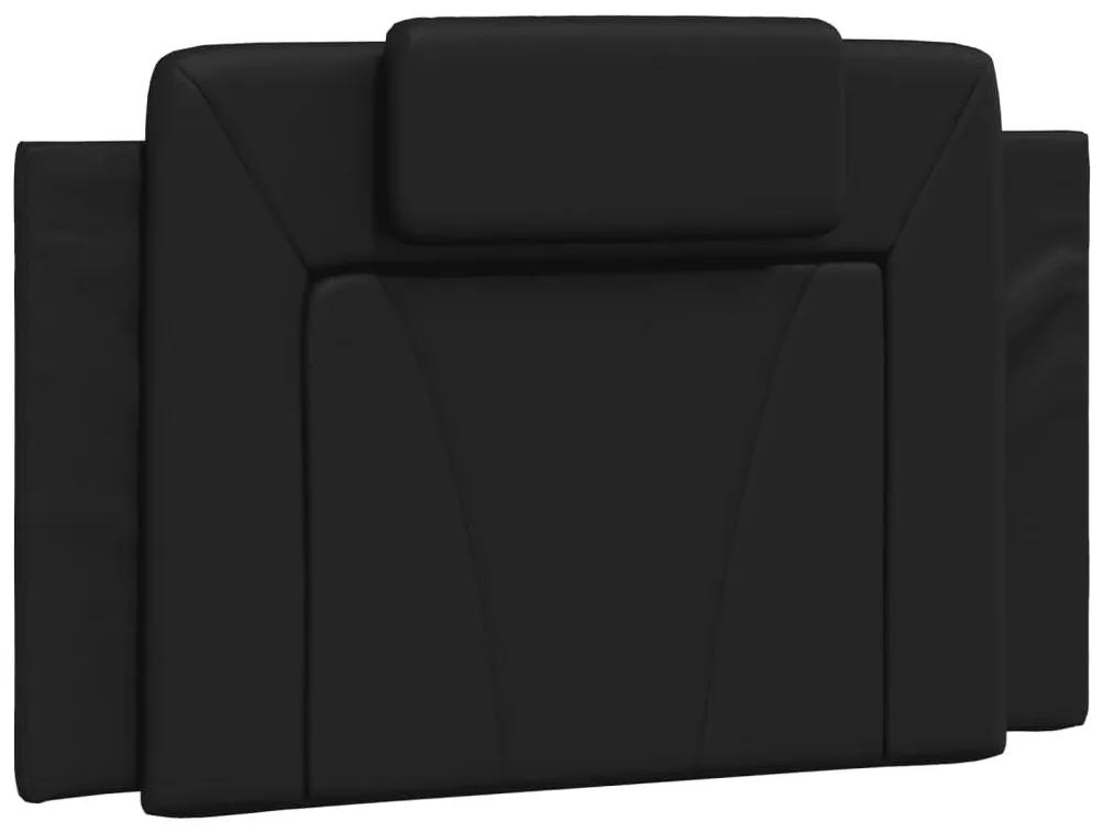 Κρεβάτι με Στρώμα Μαύρο 90x200 εκ. από Συνθετικό Δέρμα - Μαύρο
