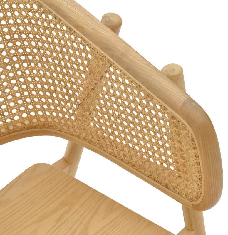 Πολυθρόνα Wenzy pakoworld φυσικό Rattan - μασίφ ξύλο toon 58x58x82εκ