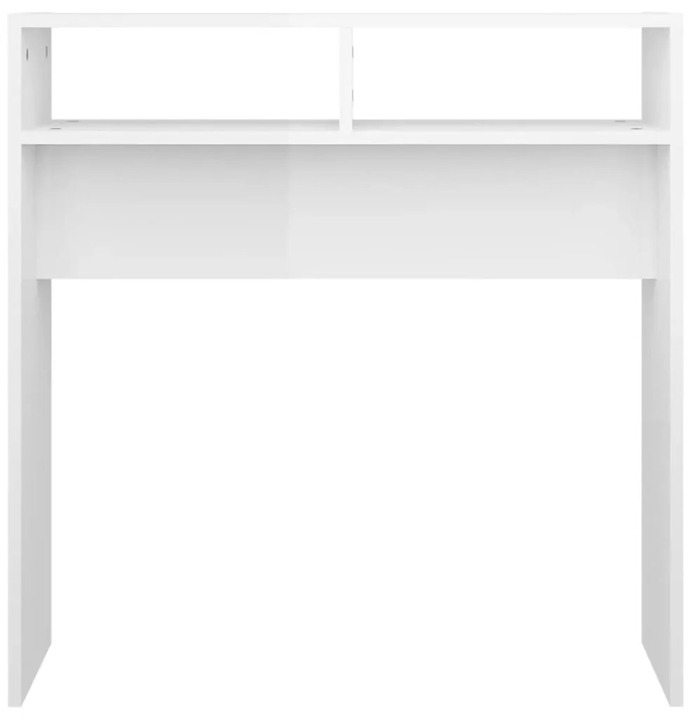 vidaXL Τραπεζάκι Κονσόλα Γυαλιστερό Λευκό 78 x 30 x 80 εκ. Μοριοσανίδα