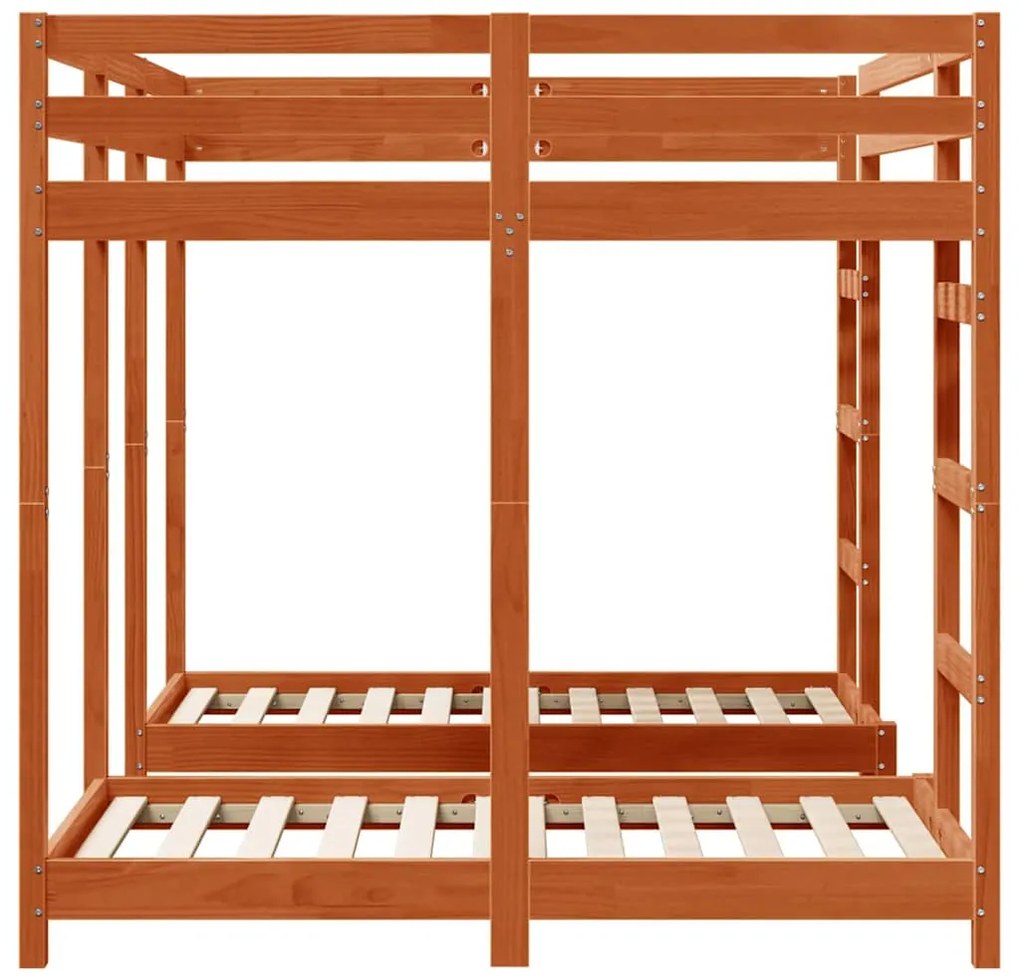 vidaXL Σκελετός Κουκέτας Τριών Επιπέδων Καφέ κεριού 140 x 200 cm