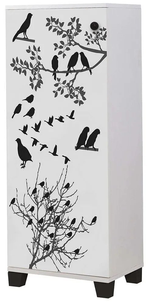 Παπουτσοθήκη Filinta Manyas 869VEL6510 50x38x127cm White-Black Πλαστικό,Μοριοσανίδα