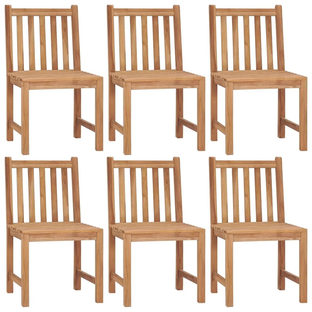 vidaXL Καρέκλες Κήπου 6 τεμ. από Μασίφ Ξύλο Teak με Μαξιλάρια
