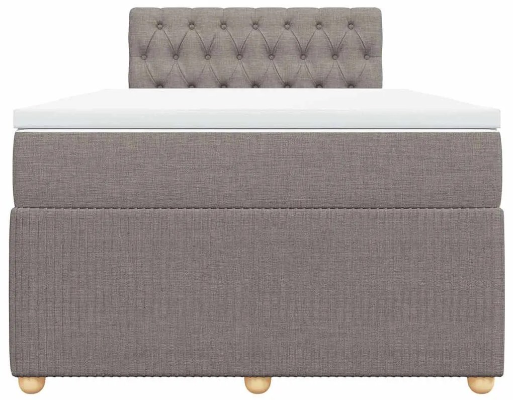 vidaXL Κρεβάτι Boxspring με Στρώμα Taupe 120x190 εκ. Υφασμάτινο