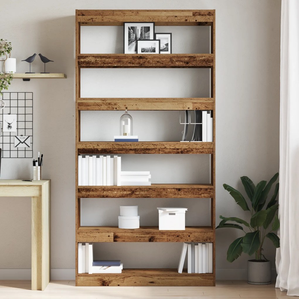 vidaXL Βιβλιοθήκη Καφέ 100 x 30 x 198 εκ. Επεξεργασμένο ξύλο