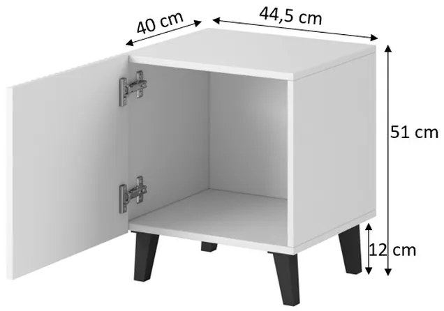 PAFOS night stand white/white DIOMMI CAMA-PAFOS-SZAFKI-NOCNE-BI/BI