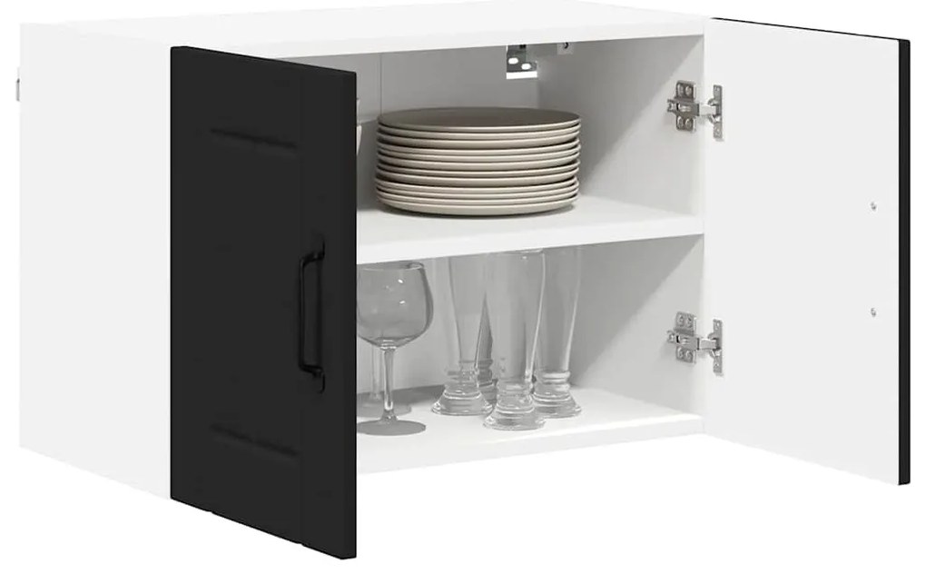 vidaXL Κρεμαστό ντουλάπι κουζίνας Επιτοίχιο Μαύρο 60 x 31 x 40 εκ