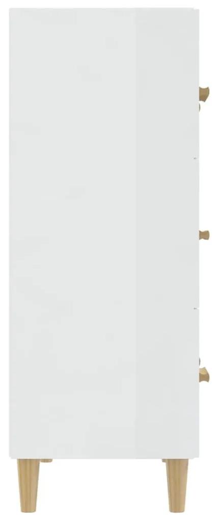 Ντουλάπι Γυαλιστερό Λευκό 70 x 34 x 90 εκ. Επεξεργασμένο Ξύλο - Λευκό