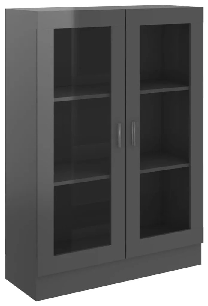 vidaXL Βιτρίνα Γυαλιστερό Γκρι 82,5 x 30,5 x 115 εκ. Μοριοσανίδα