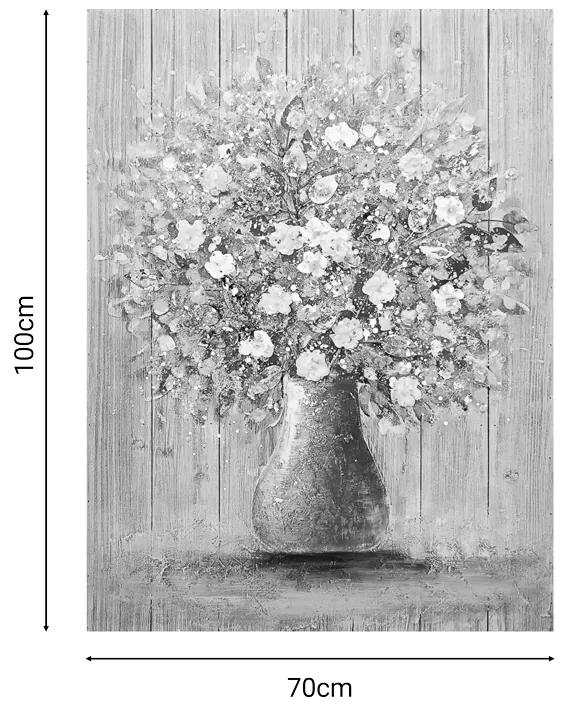 Πίνακας σε καμβά Flowerpot I Inart 70x3x100εκ