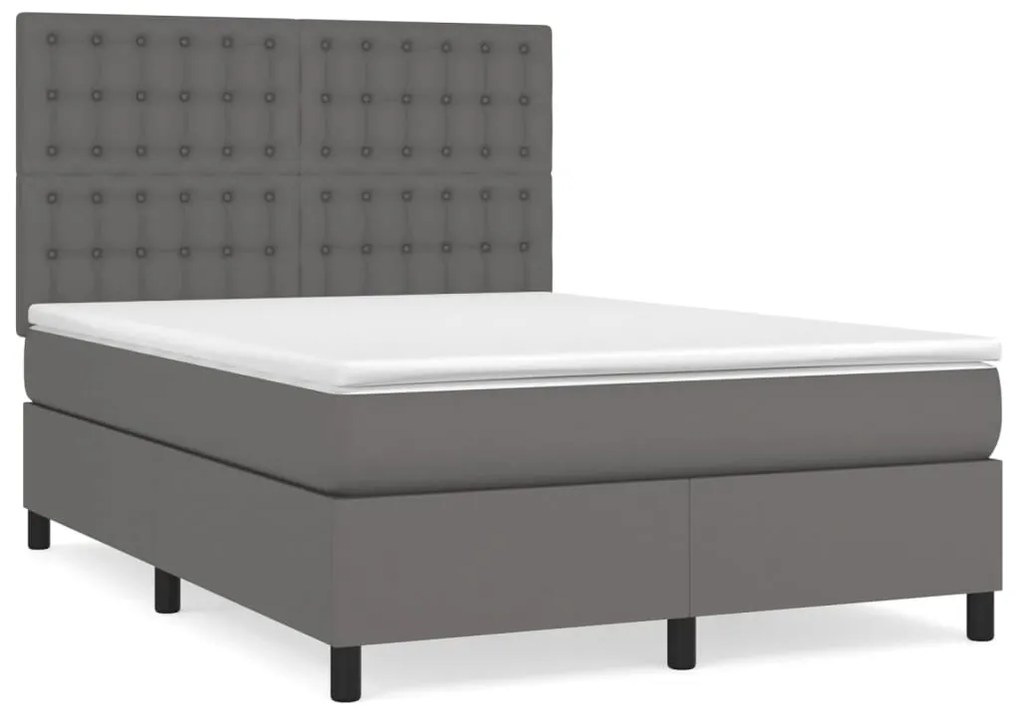 ΚΡΕΒΑΤΙ BOXSPRING ΜΕ ΣΤΡΩΜΑ ΓΚΡΙ 140X200ΕΚ. ΑΠΟ ΣΥΝΘΕΤΙΚΟ ΔΕΡΜΑ 3142849