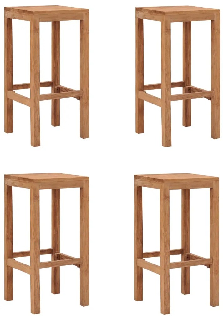 vidaXL Σκαμπό Μπαρ 4 τεμ. από Μασίφ Ξύλο Teak