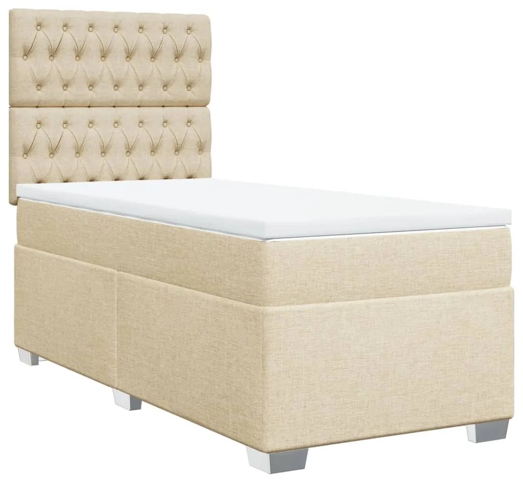 ΚΡΕΒΑΤΙ BOXSPRING ΜΕ ΣΤΡΩΜΑ ΚΡΕΜ 80 X 200 ΕΚ. ΥΦΑΣΜΑΤΙΝΟ 3292627