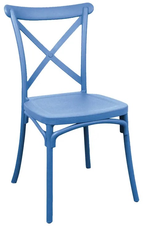 Καρέκλα Crossie pakoworld στοιβαζόμενη pp σε απόχρωση μπλε 38x46.5x82εκ