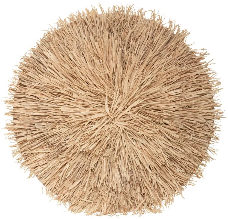 Διακοσμητικό τοίχου Alaina pakoworld φυσικό χρώμα mdf-ψάθα Φ64x4εκ