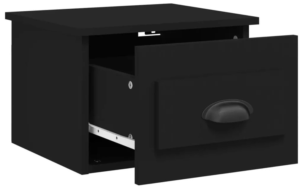 vidaXL Κομοδίνο Επιτοίχιο Μαύρο 41,5 x 36 x 28 εκ.