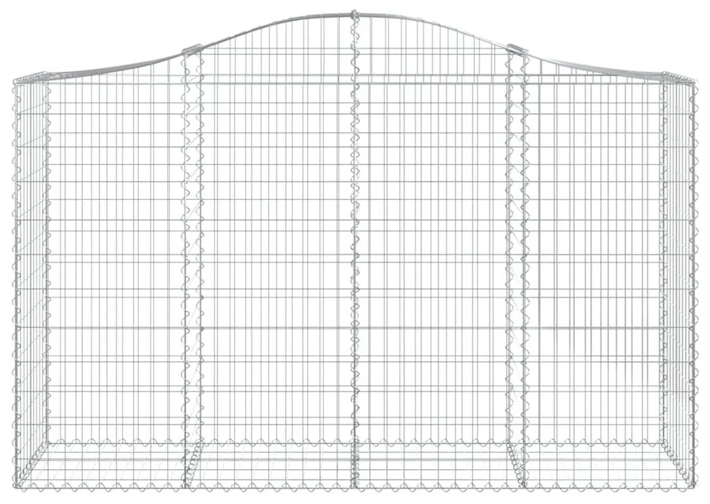 Συρματοκιβώτια Τοξωτά 12 τεμ. 200x50x120/140 εκ. Γαλβαν. Ατσάλι - Ασήμι