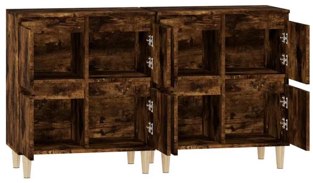 vidaXL Ντουλάπια 2 τεμ. Καπνιστή Δρυς 60x35x70 εκ. Επεξεργασμένο Ξύλο