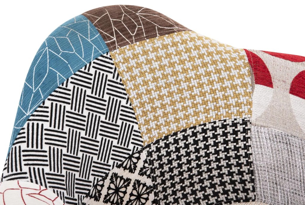 Καρέκλα MIRTO με Ξύλινα πόδια και Κάθισμα PATCHWORK 63x57x80 εκ. 4αδα 63x57x80 εκ.