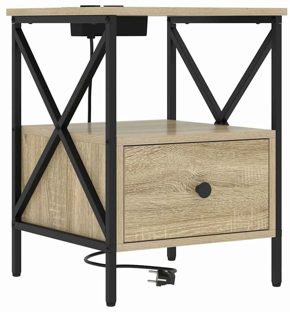 vidaXL Κομοδίνο Sonoma Δρυς 41.5 x 40.5 x 55 εκ. Επεξεργασμένο ξύλο