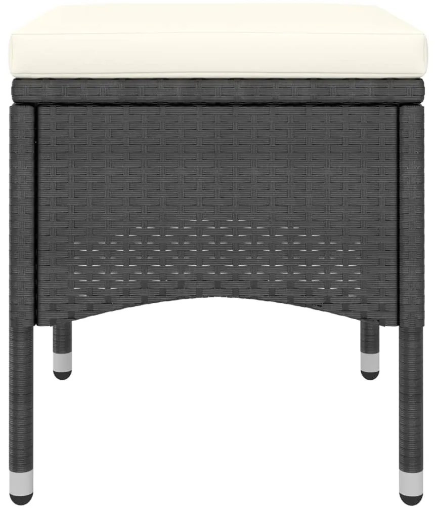 vidaXL Σετ Επίπλων Μπιστρό 5 τεμ. Μαύρο Συνθετικό Ρατάν/Ξύλο Ακακίας