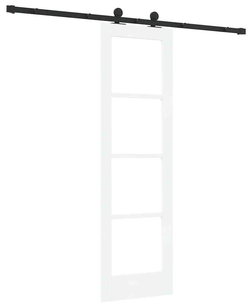 vidaXL Συρόμενη Πόρτα Λευκό 61 x 198.5 εκ. Ξύλο και μέταλλο