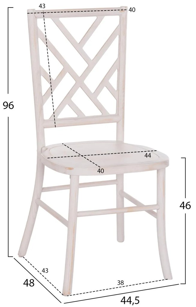 Καρέκλα C9410.05 Ξύλο Toon σε White Wash απόχρωση 44,5x48x96Υεκ.