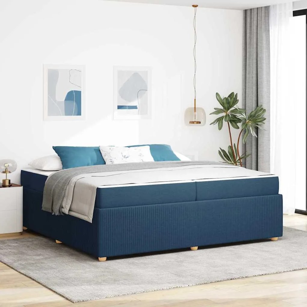vidaXL Σκελετός Κρεβατιού Άλλο Μπλε 200 x 200 cm ύφασμα