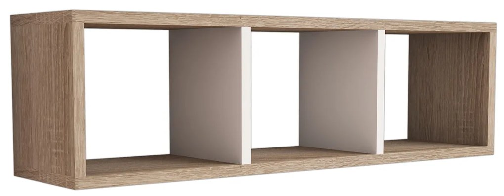 Ραφιέρα Τοίχου Μελαμίνης Sonama &amp; Λευκό 90x22x25,6Υ Εκ.