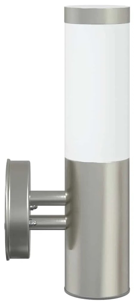 vidaXL Φωτιστικό Τοίχου Για Εξωτερικούς Χώρους 2 pcs Ασημί