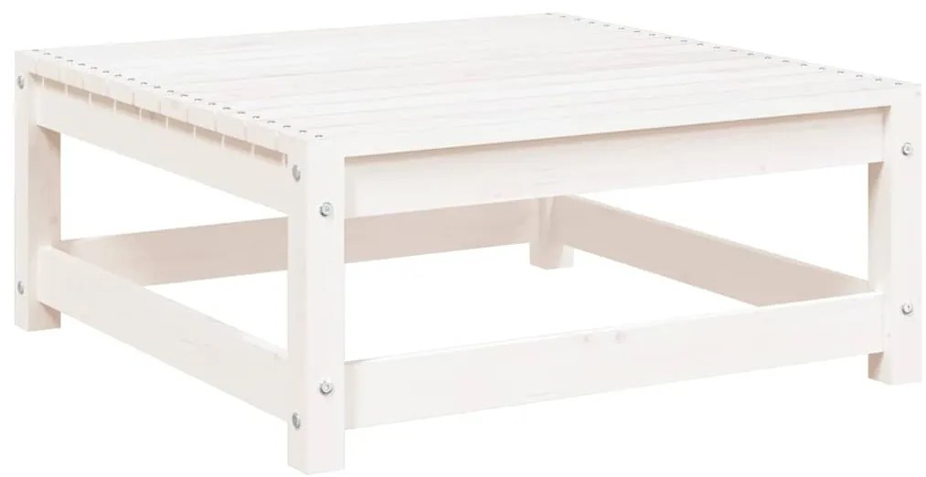 vidaXL Υποπόδιο Κήπου Λευκό 70 x 70 x 30 εκ. από Μασίφ Ξύλο Πεύκου