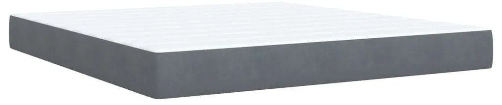 vidaXL Κρεβάτι Boxspring με Στρώμα Σκούρο Γκρι 180x200 εκ. Βελούδινο