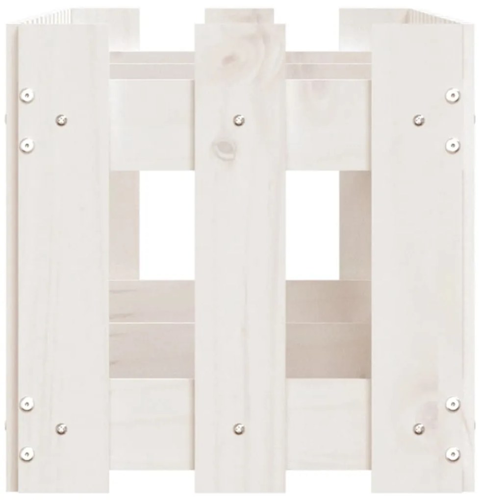 vidaXL Ζαρντινιέρα Υπερυψωμένη Σχ Φράχτη Λευκή 150x30x30εκ Μασίφ Πεύκο