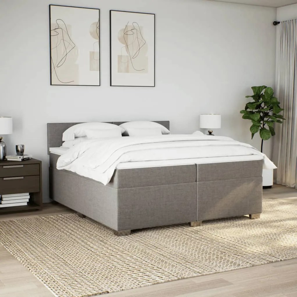 ΚΡΕΒΑΤΙ BOXSPRING ΜΕ ΣΤΡΩΜΑ TAUPE 200X200 ΕΚ. ΥΦΑΣΜΑΤΙΝΟ 3288292