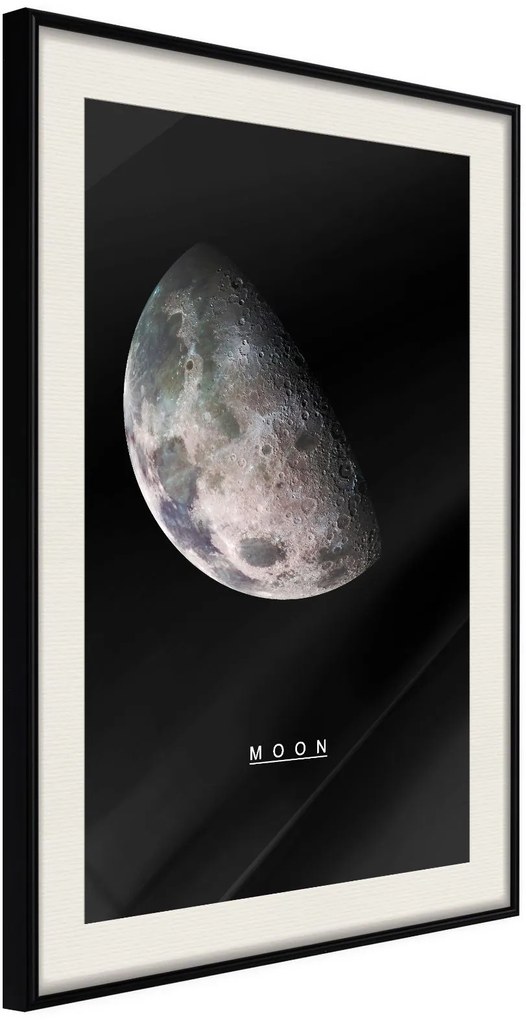 Αφίσα - The Solar System: Moon - 30x45 - Μαύρο - Με πασπαρτού