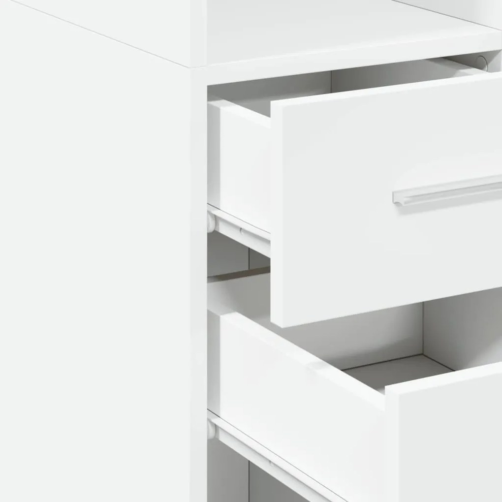 vidaXL Ντουλάπι Λευκό 30x42,5x185 εκ. από Επεξεργασμένο Ξύλο