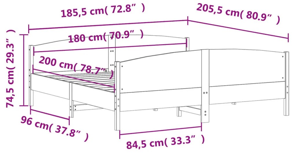 ΠΛΑΙΣΙΟ ΚΡΕΒΑΤΙΟΥ ΜΕ ΚΕΦΑΛΑΡΙ 180X200 ΕΚ ΜΑΣΙΦ ΞΥΛΟ ΠΕΥΚΟΥ 3216166