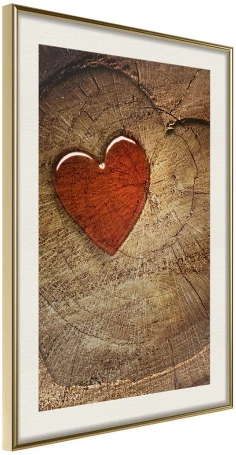 Αφίσα - Carved Heart - 40x60 - Χρυσό - Με πασπαρτού