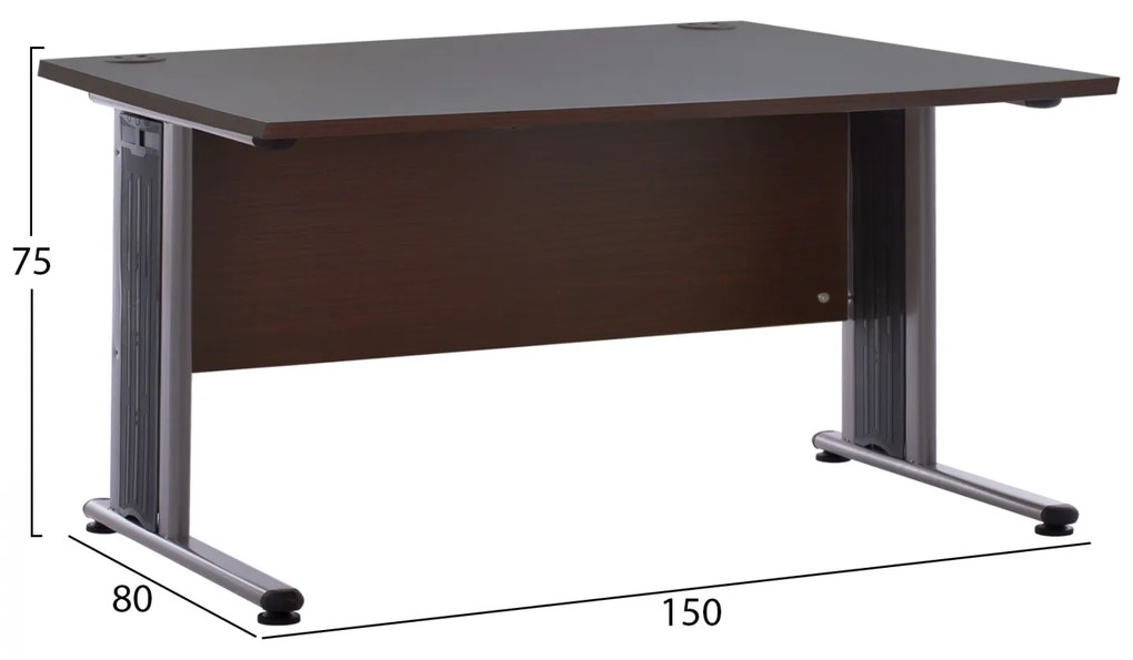 ΓΡΑΦΕΙΟ ΕΠΑΓΓΕΛΜΑΤΙΚΟ VALDEN HM2045.02 WENGE 150X80X75 - 0520575 - HM2045.02