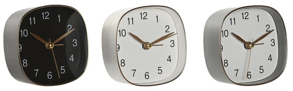 Bordklokke Home ESPRIT Λευκό Μαύρο Γκρι Χρυσό Σύγχρονη (3 Μονάδες)