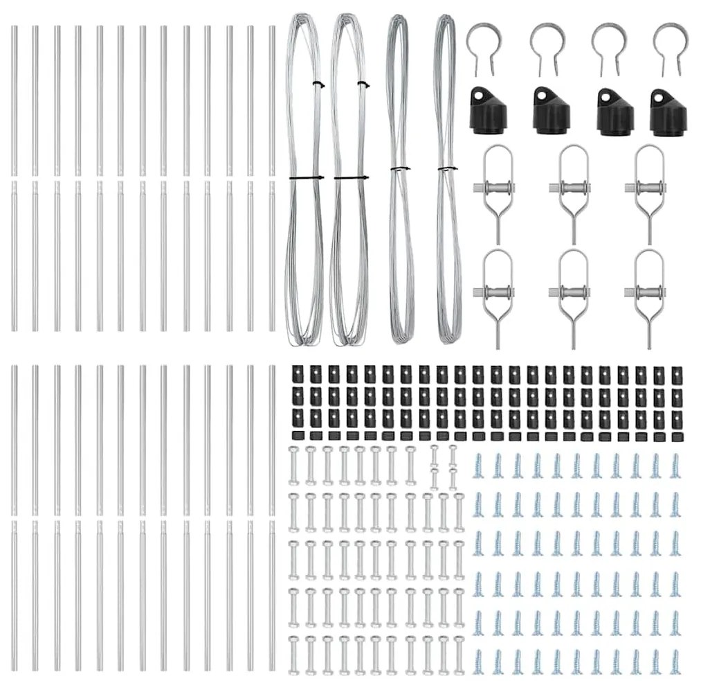 vidaXL Στύλος Περιφράξεων 26 pcs Ασημί 3.2 x 3.2 x 200 εκ Ατσάλι