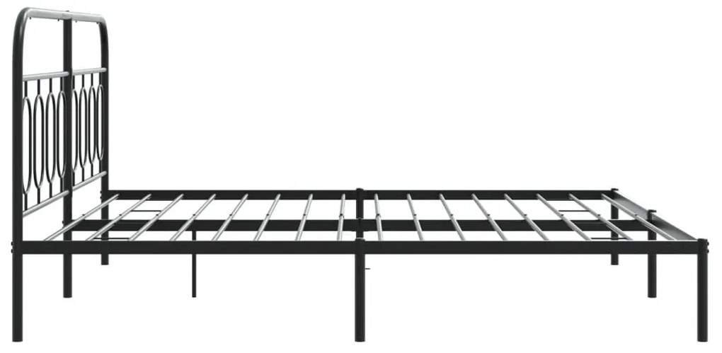 Πλαίσιο Κρεβατιού με Κεφαλάρι Μαύρο 180 x 200 εκ. Μεταλλικό - Μαύρο