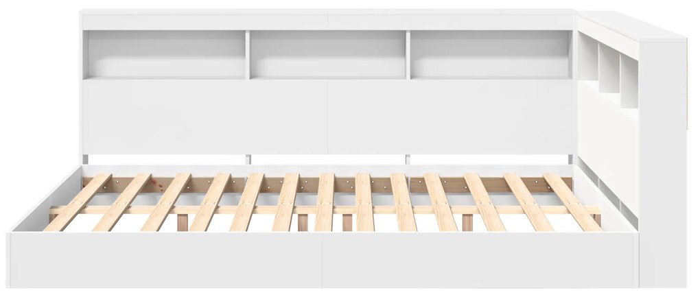 vidaXL Κρεβάτι Βιβλιοθήκη Λευκό 160x200 cm από Επεξεργασμένο Ξύλο