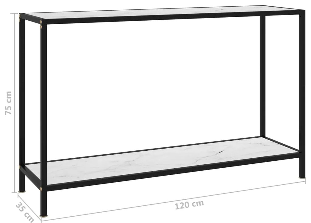 vidaXL Τραπέζι Κονσόλα Λευκό 120 x 35 x 75 εκ. από Ψημένο Γυαλί