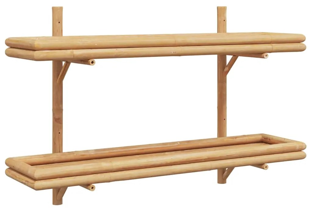 vidaXL Επιτοίχιο Ράφι με ράφι Επιτοίχιο Καφέ 100 x 26 x 60 εκ. Μπαμπού