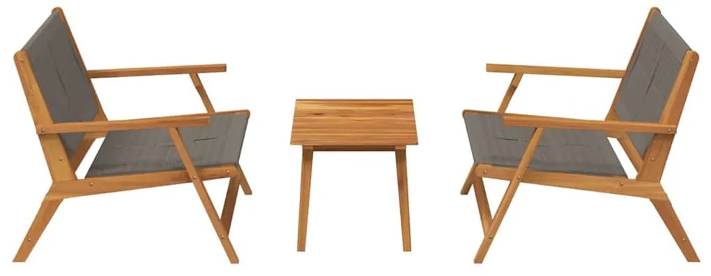 vidaXL Κήπου Καρέκλες με Τραπέζι 3 pcs Γκρι 90 x 45 x 40 cm
