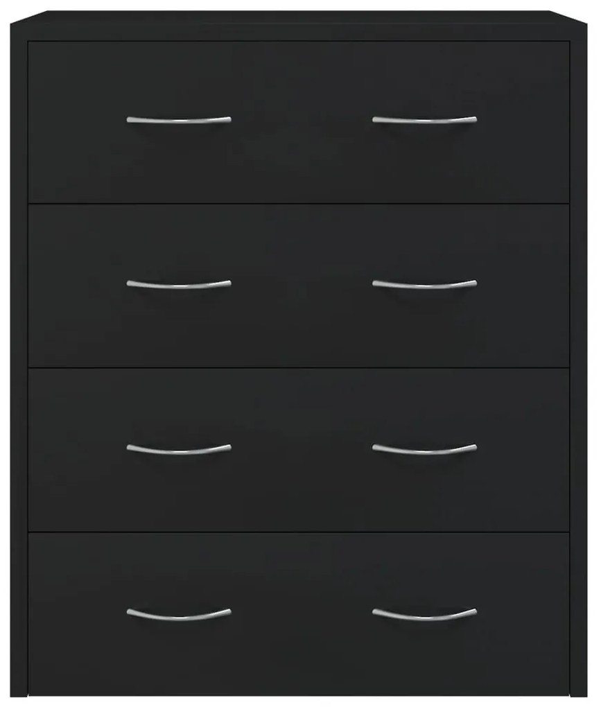 Συρταριέρα με 4 Συρτάρια Μαύρη 60 x 30,5 x 71 εκ. - Μαύρο