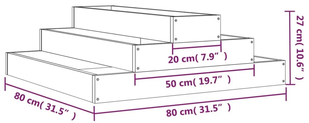 ΖΑΡΝΤΙΝΙΕΡΑ ΓΚΡΙ 80 X 80 X 27 ΕΚ. ΑΠΟ ΜΑΣΙΦ ΞΥΛΟ ΠΕΥΚΟΥ 823894