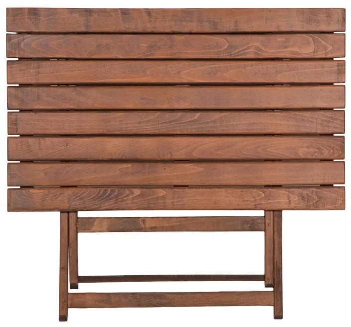 Τραπέζι Retto pakoworld μασίφ ξύλο οξιάς καρυδί εμποτισμού 80x60x72εκ - Ξύλο - 237-000010